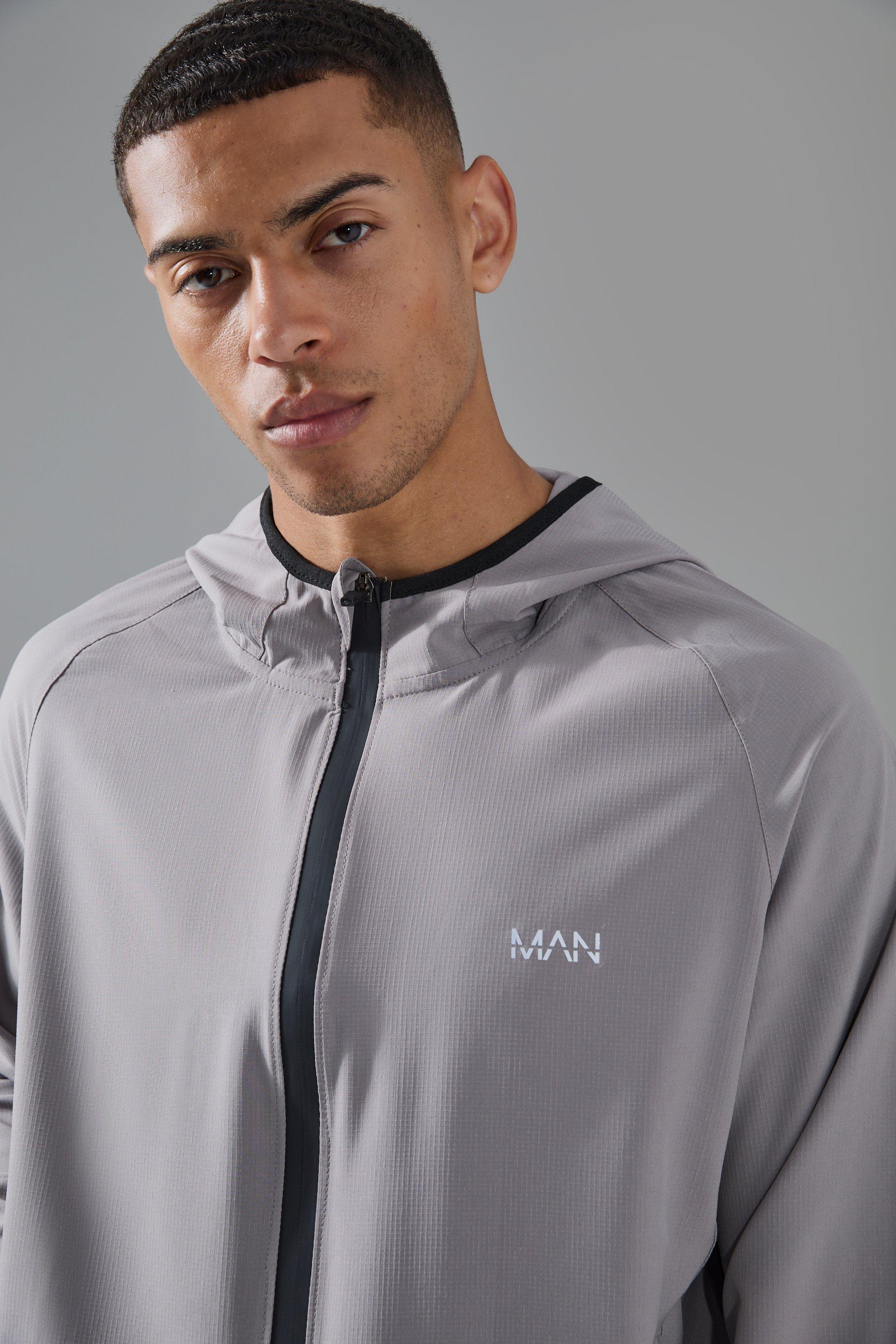 Man Active Stretch Ripstop Short Windbreaker Tracksuit boohoo IE